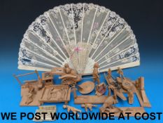 A quantity of carved Oriental figures, t