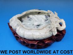 A Chinese jadeite brush washer in the fo