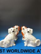 Two pairs of Staffordshire dogs
