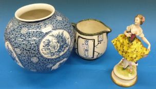 An interesting pottery jug presented to