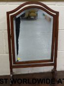 A 19thC inlaid dressing table mirror, he