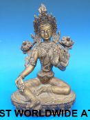 A Tibetan bronze of a female deity, her