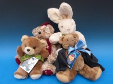 Three Harrods bears together with an Eng
