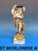 A 19thC creamware figure of a shepherd w