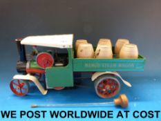 A Mamod SW1 live steam wagon in green wi