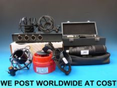 A collection of microphones and accessor