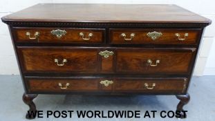 A Georgian mahogany chest of two over tw