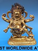 A Tibetan gilt bronze figure of the wrat