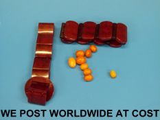 Two cherry amber style bakelite bracelet