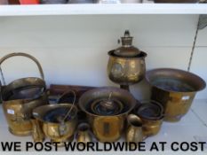 A quantity of metalware including coal h