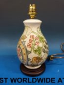 A Moorcroft lamp base with floral decora