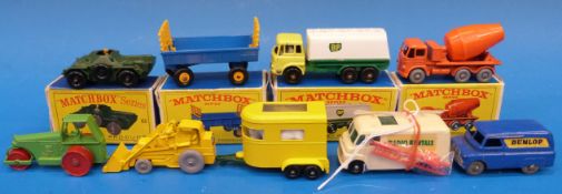 Nine Matchbox diecast model vehicles (fo