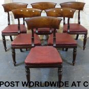 A set of six Regency mahogany dining cha