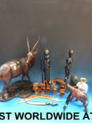 A quantity of African treen items includ