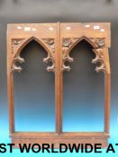 An oak church type screen with acorn mot