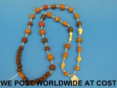 A Japanese prayer bead necklace of vario