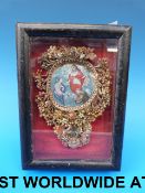 An 18thC / 19thC framed and mounted quil