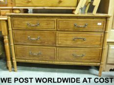 A bamboo effect chest of six (2x3) drawe