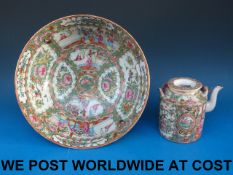 A Chinese Canton famille rose punch bowl