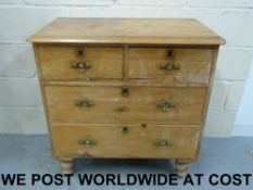 A 19thC pine chest of two over two drawe
