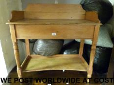 19thC pine wash stand (width 91cm depth