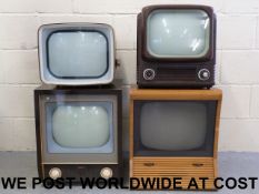 Four vintage television sets including P