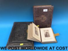 Three Victorian photograph albums