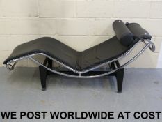 A Le Corbusier LC4 style chrome and blac