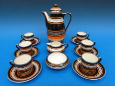 An Art Deco Grays Pottery coffee set wit