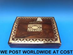 A 19thC brass and rosewood writing slope