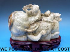 A Chinese jadeite carved model of an old