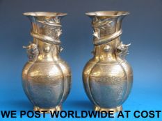 A pair of early 20thC chinese bronze Chi