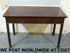 A Georgian flame mahogany sidetable or b