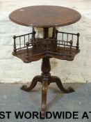 A Victorian burr walnut circular top boo