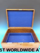 An oak Elkington & Co canteen box with b