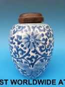 An 18thC Chinese blue and white jar with