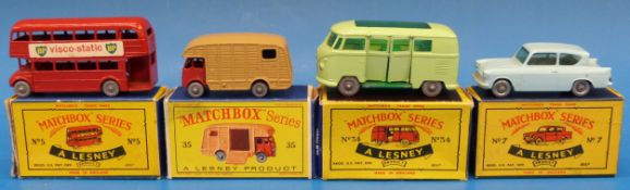 Four Matchbox diecast model vehicles; No