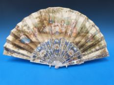 A 19thC pierced mother of pearl, silver