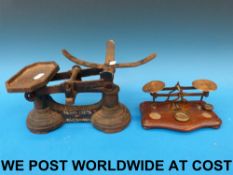 Two sets of scales, quantity of brass an