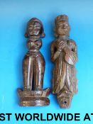 Two 19thC Indian wooden carvings of figu