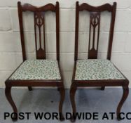 A pair of mahogany upholstered dining ch