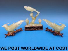 A bowenite model of a bird together with