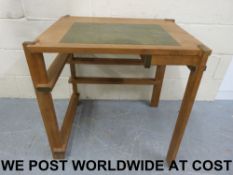 A retro oak and leather desk, by repute