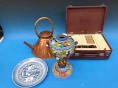 A Vidor c1950 portable radio, relief mou