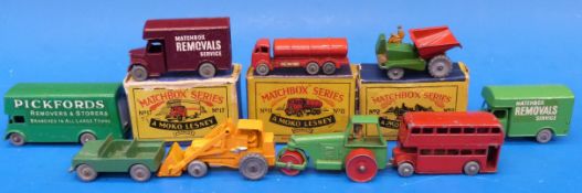 Nine Matchbox diecast model vehicles (th