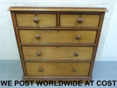 A 19thC straight front chest of two over