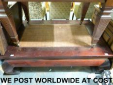 A large eastern coffee table with wicker