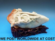 A Chinese jadeite brush washer in the sh