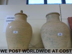 Two large contemporary pottery lamps