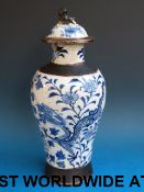 A 19thC Chinese blue and white lidded va